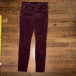 GAP Deep Maroon Corduroy Skinny Pants 28R